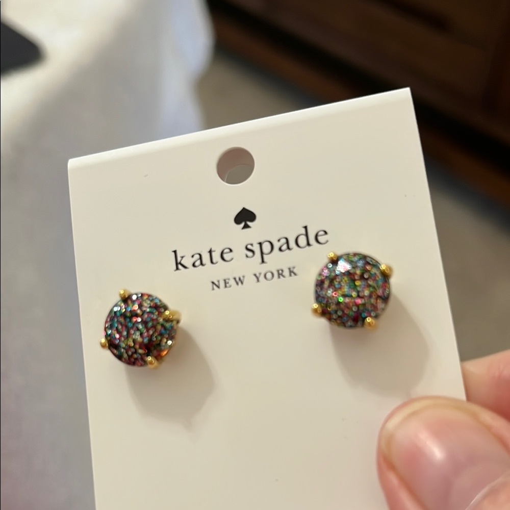 Kate Spade Glitter Crystal Stud Earrings